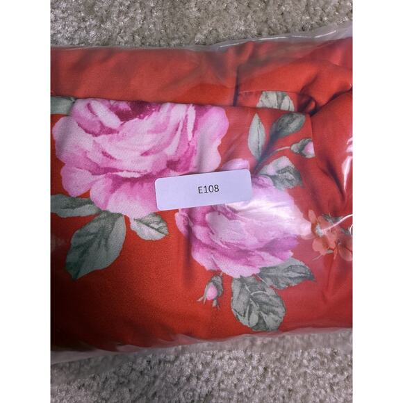 Altar'd State Women's Red Floral Satin Maxi Dress XS V-Neck High Low *read E108 - Picture 14 of 14